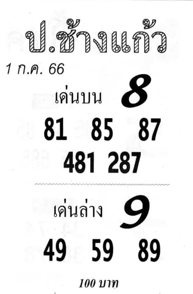 หวยป.ช้างแก้ว